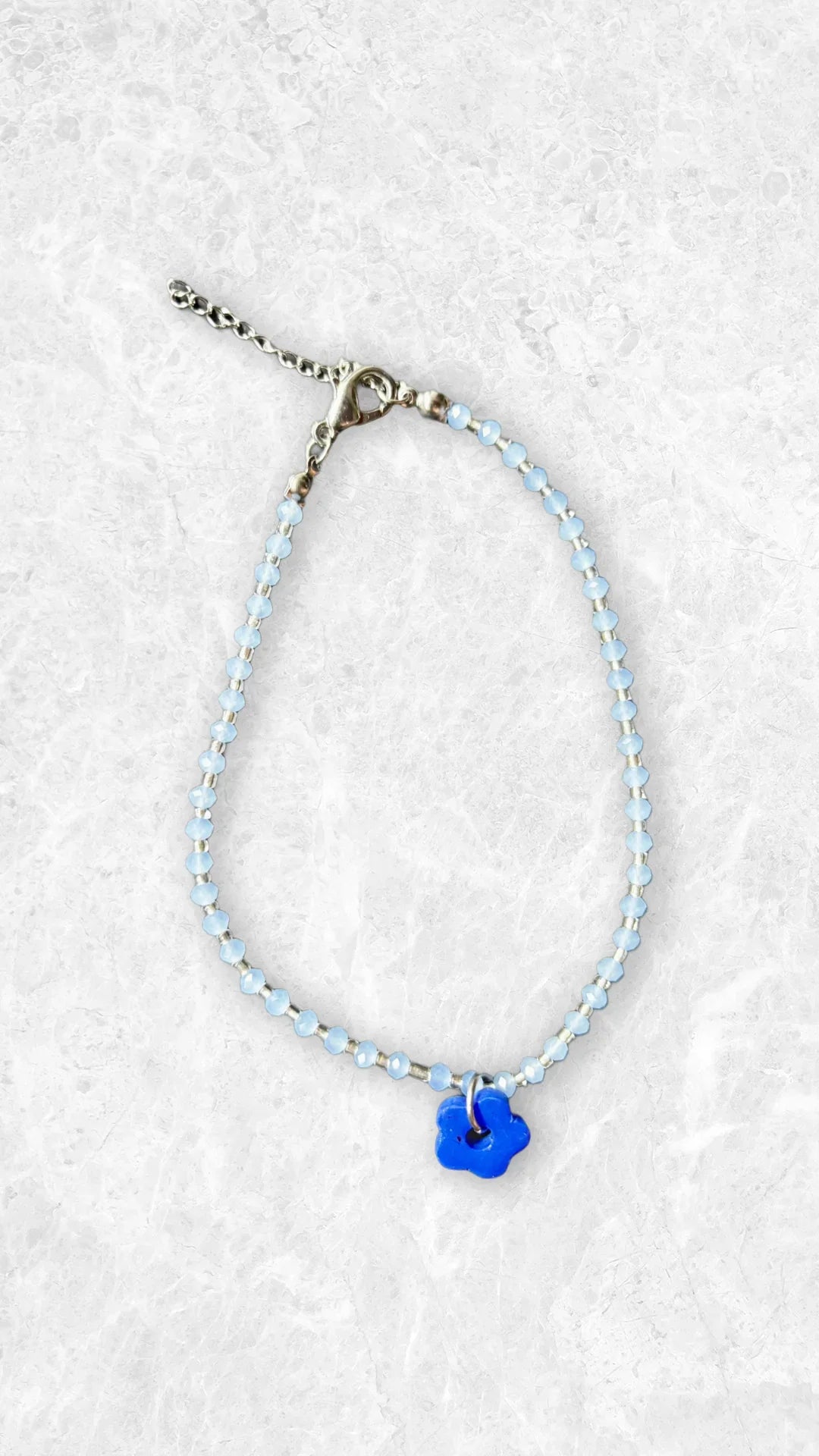 Tobillera flor azul - Pm_Art