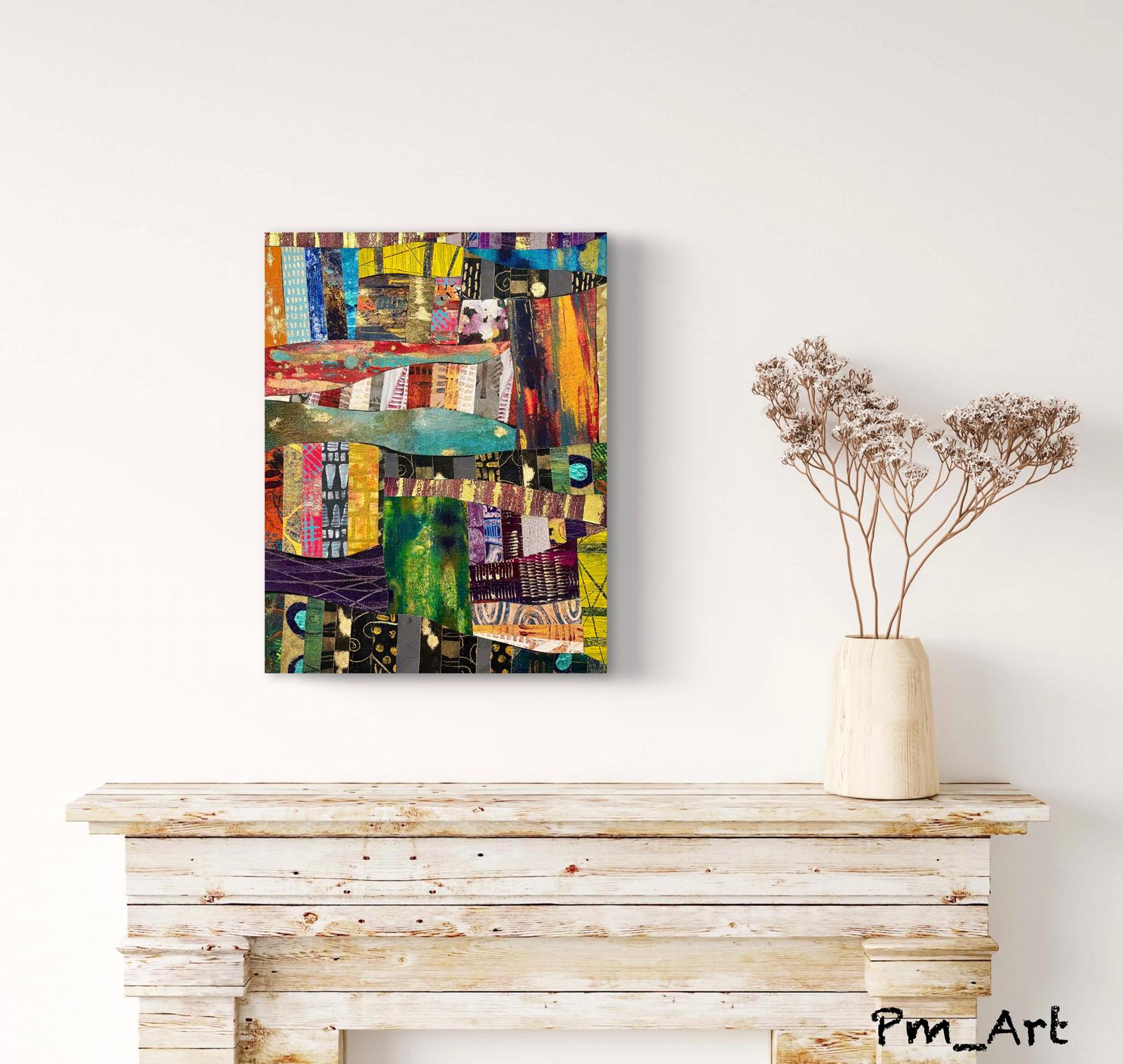 Collage Abstracto - "Fragmentos de color" - Pm_Art