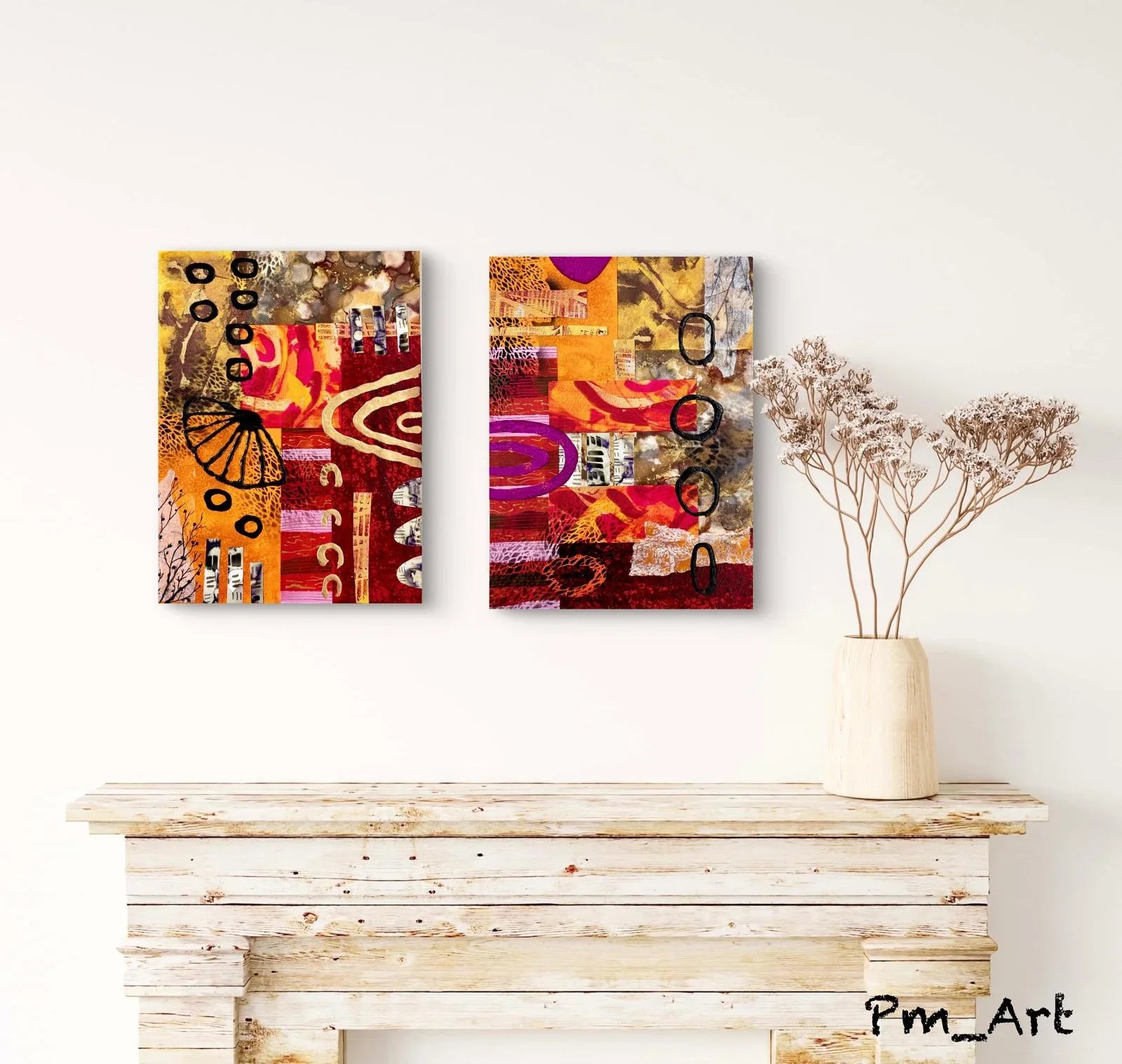 "Desde mi balcón" - Collages abstractos originales - Pm_Art